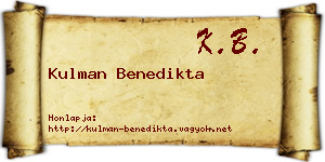Kulman Benedikta névjegykártya